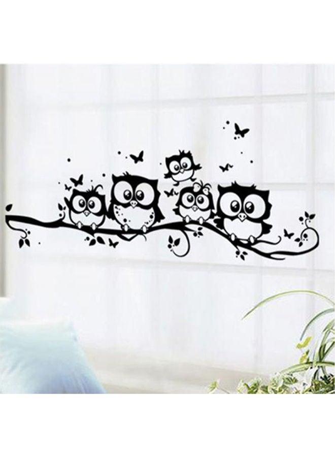 Five Owl Stand Branch Pvc Can Remove Bedroom Living Room Background Decoration Wall Paste Black 25X55cm