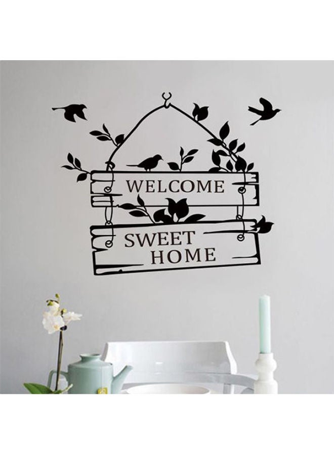 Wall Decals For Living Room, Welcome Sweet Home, Beautiful Home Decor, Waterproof Wall Stickers Black 50*90cm