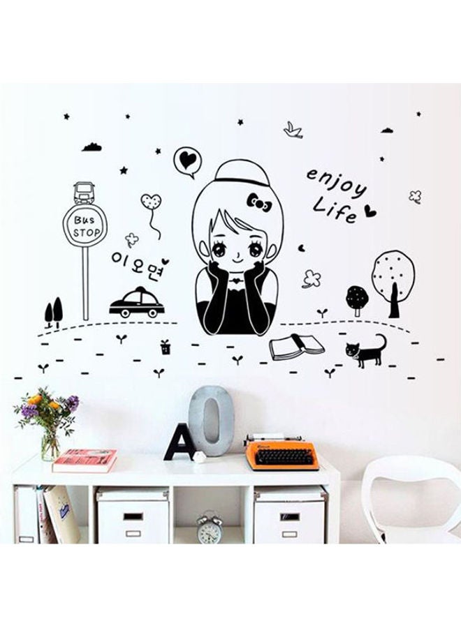 Adorable Girl Bedroom Living Room Tv Wall Decoration Background Study Pvc Sticker Black 50X70cm
