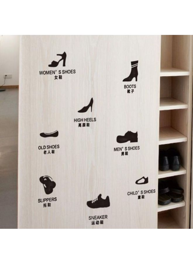 Generic - Removable Wall Stickers Shoe Cabinet Wardrobe Logo Creative Living Room Bedroom Self-Adhesive Paper Decorative Stickers Black 40X20cm - Image 1