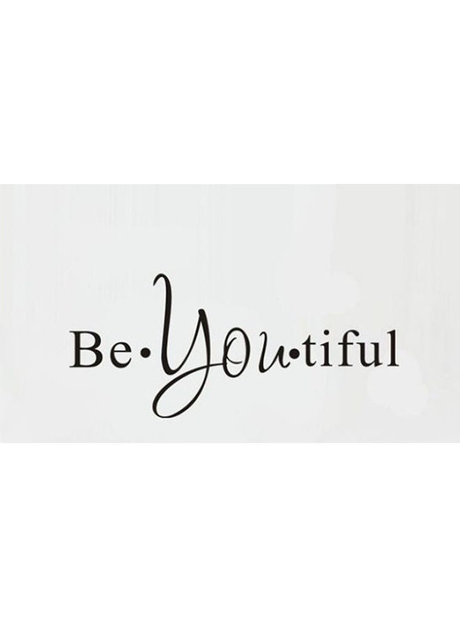 ملصقات جدارية مطبوع عليها كلمة "Be. You. Tiful" أسود 25X60سم - Image 1