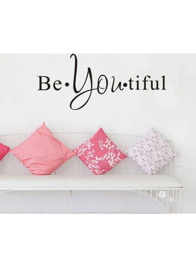 ملصقات جدارية مطبوع عليها كلمة "Be. You. Tiful" أسود 25X60سم - Image 2