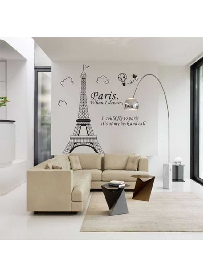 Generic - Romantic Paris Eiffel Tower Beautiful View Of France Diy Wall Wallpaper Stickers Art Decor Black 70X50cm - Image 1