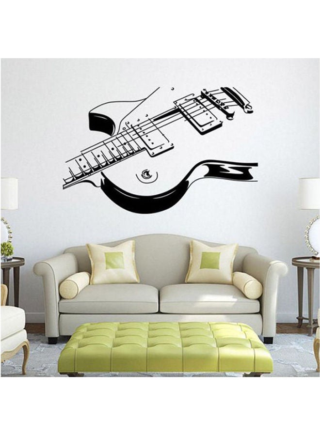 Carved Guitar Personality Art Wall Stickers Living Room Bedroom Decoration Black 100X57cm - Image 1