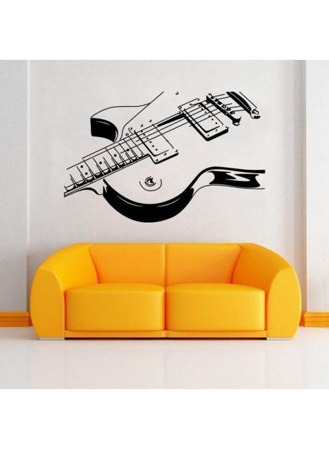 Carved Guitar Personality Art Wall Stickers Living Room Bedroom Decoration Black 100X57cm - Image 2