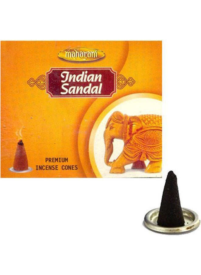 Premium Incense Cones - Indian Sandalwood - 20 Cups And A Metal Plate multicolour