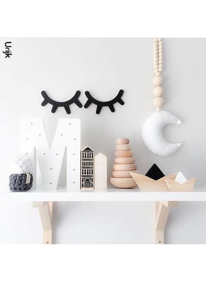 3D Wall Decoration Ins Nordic Style Wooden Diy Yelash Wall Decoration Children Bedroom Wall Decal Art Mural Black 11*15cm - Image 2