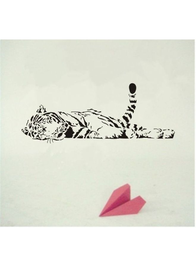 Wild Lying Tail Up Tiger Wall Decal Sticker Living Room Stickers Pvc Removable Black 58X58cm - Image 2