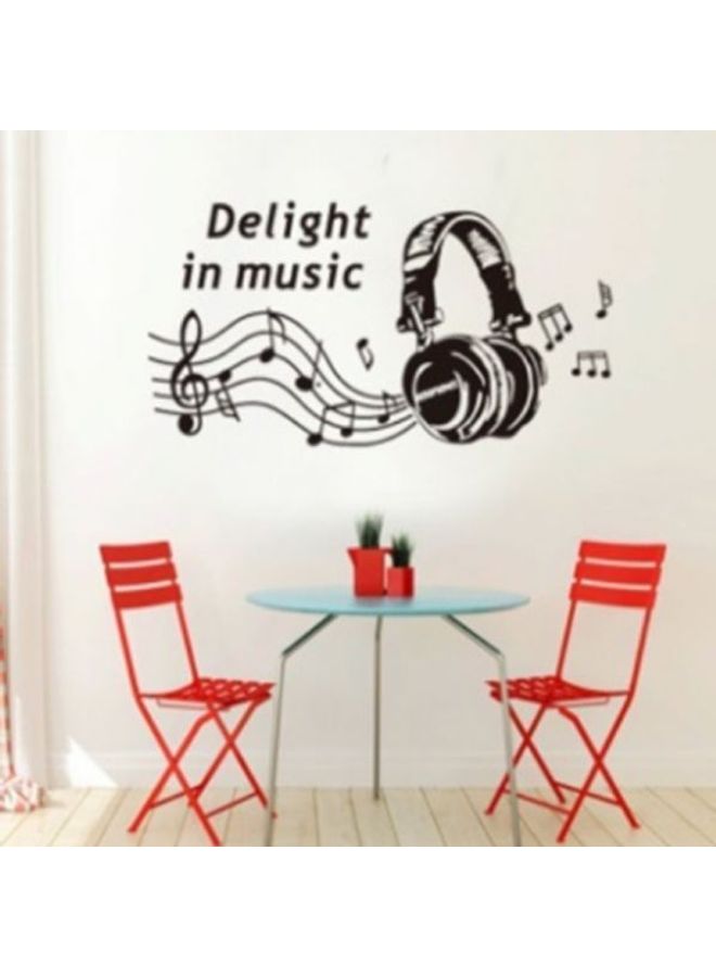 Listen Music Headphone Record Wall Stickers Vinyl Wall Decals Decors Art Stickers Background Pvc Decorations Black 50X70cm - Image 2