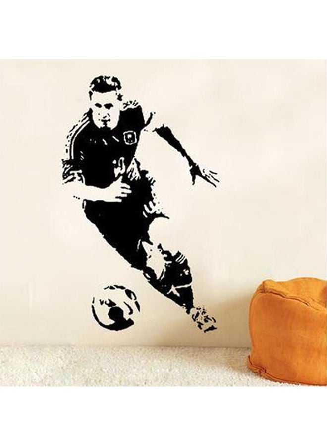 Football Character Stickers Boys Bedroom Decorative Wall Stickers Removable Carved Stickers Black 53X85.5cm - Image 1