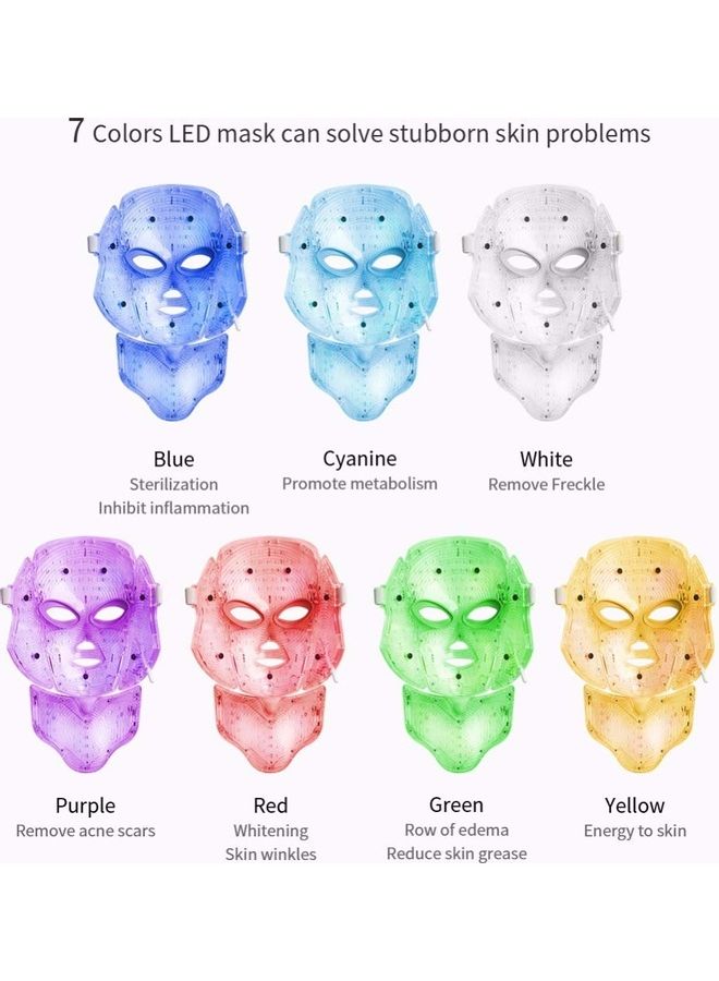 Generic - LED Face Mask 7 Color Light Therapy Collagen - Image 1