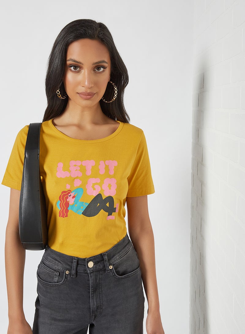 Miss Chase - Share Your Vision Printed T Shirt Yellow - Image 1