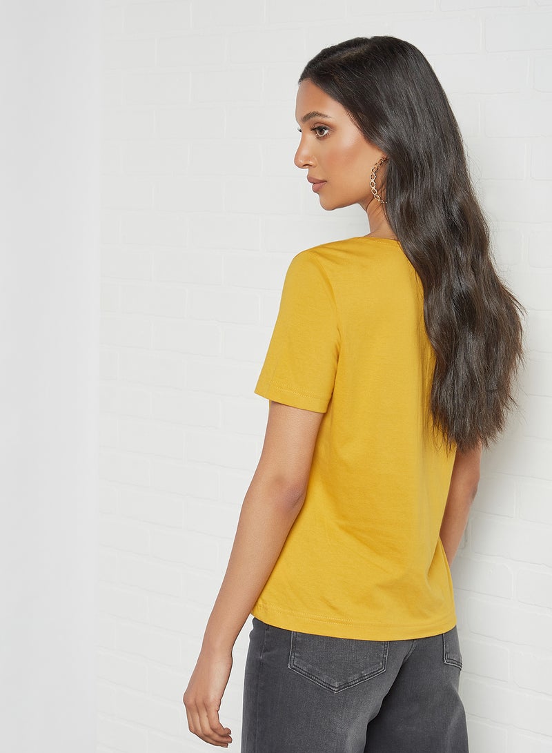 Miss Chase - Share Your Vision Printed T Shirt Yellow - Image 1
