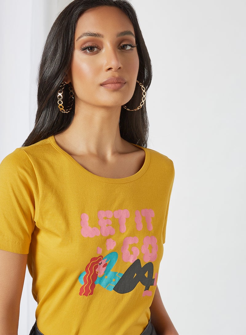 Miss Chase - Share Your Vision Printed T Shirt Yellow - Image 1