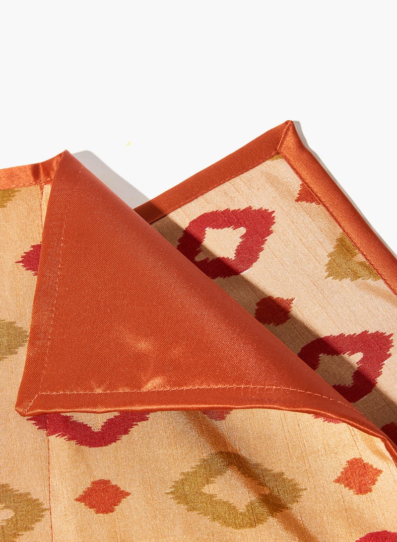Amal - 6 Piece Placemat Set For Dining Table - Washable Dish Pad - Table Mat - Table Linen - Rust/Brown/Green Rust/Brown/Green 30 x 45centimeter - Image 1