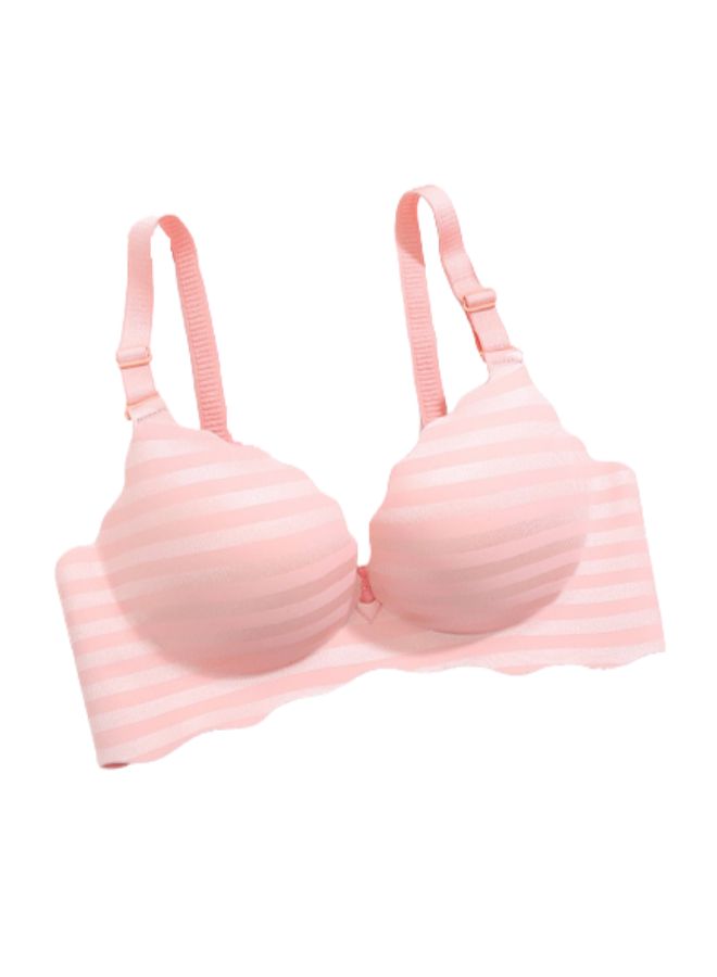 Striped Push-up Breathable Bra Pink  - Image 1