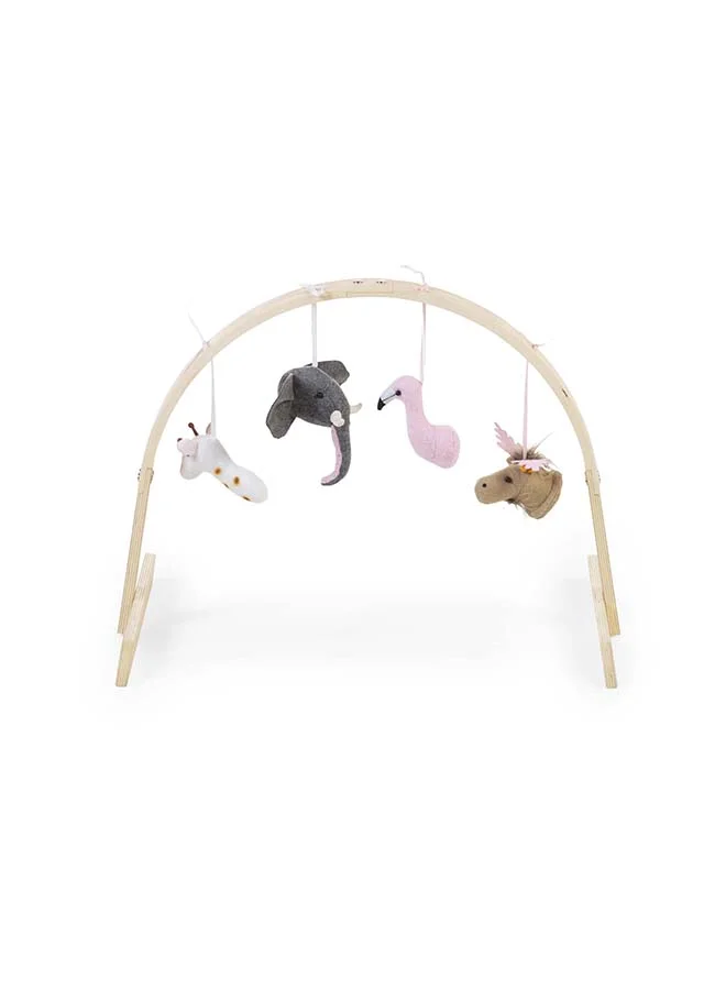 CHILDHOME Baby Gym Universal Round + Gymtoys Felt Animal Set Of 4