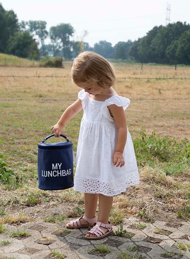 CHILDHOME Childhome Kids My Lunchbag + Insulation Aluminium Lining For Fresh Delecious Food With Handy Elastics - Navy/White  - Image 3