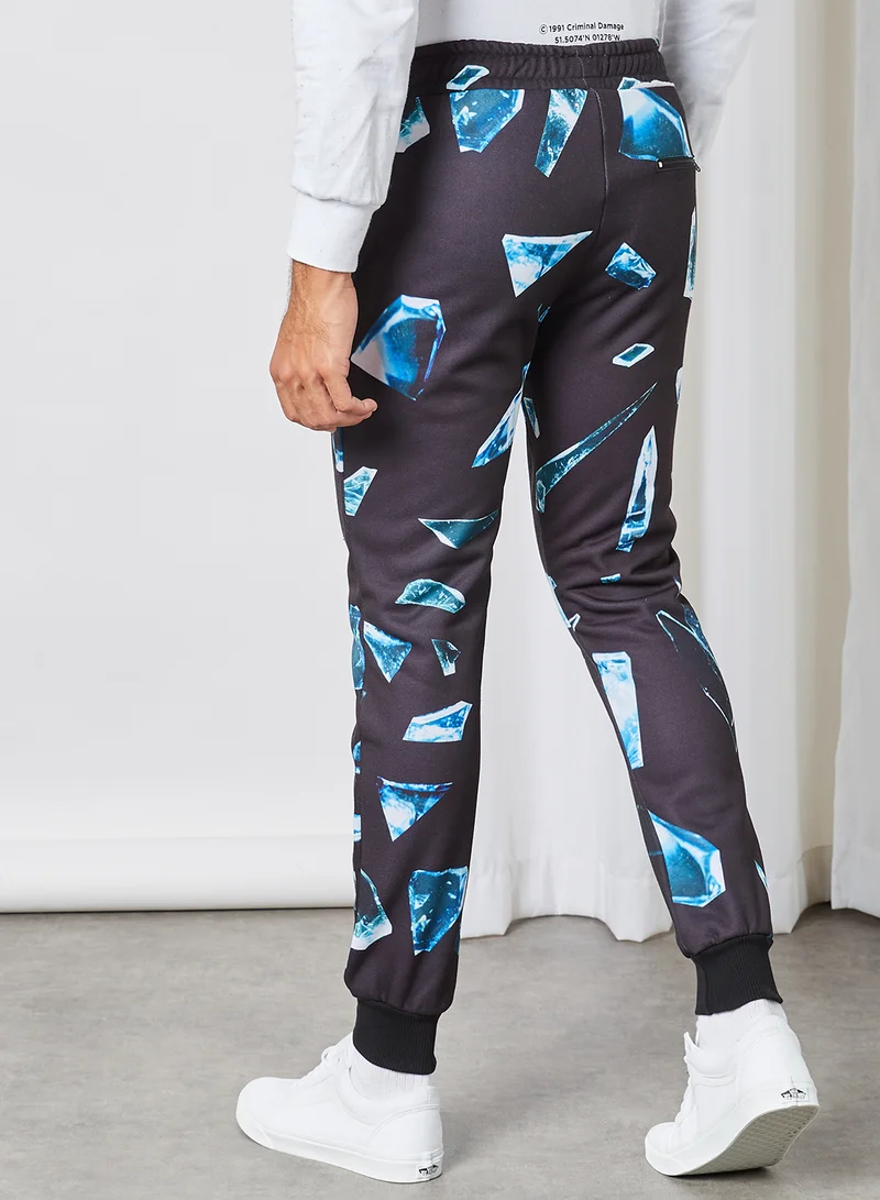 CRIMINAL DAMAGE Shard All-Over Print Jogger Black