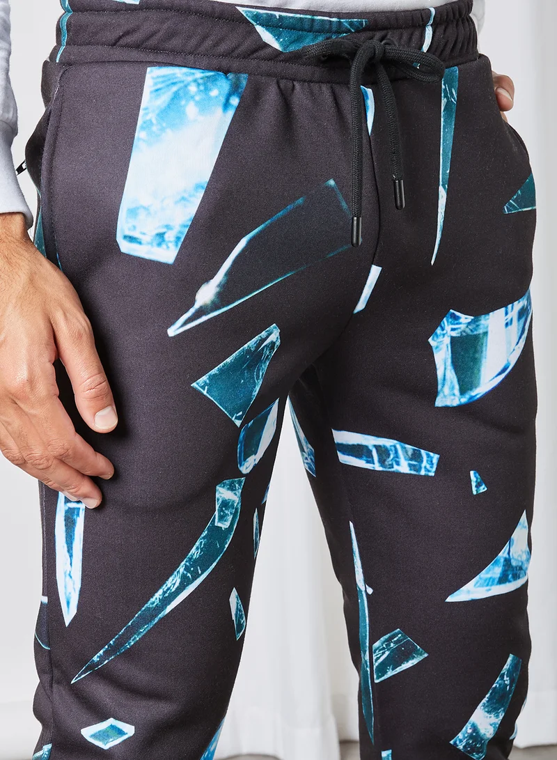 CRIMINAL DAMAGE Shard All-Over Print Jogger Black