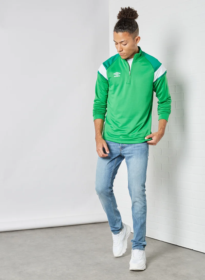 umbro 1/2 Zip Top Tw Emerald/Lush Meadows/Brilliant White