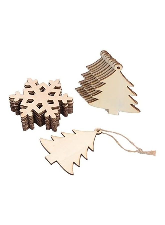 مجموعة من 20 قطعة على شكل شجرة وندفة ثلج للحرف اليدوية