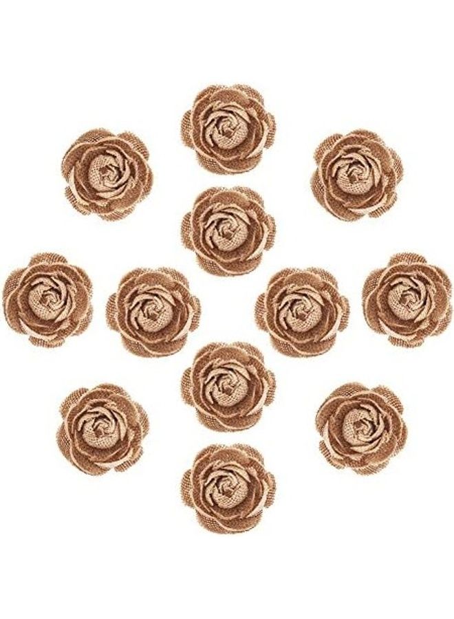 100-Piece Natural Burlap Flowers