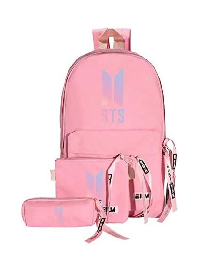 مجموعة حقائب ظهر متعددة الوظائف بتصميم عصري مكونة من 3 قطع وردي - Image 1