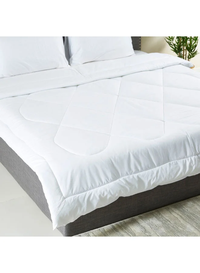 Home Box Wellington 3-Piece Solid King Comforter Set Cotton White