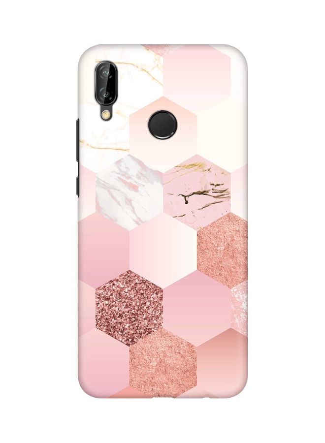 Stylizedd Snap Basic Series Matte Finish Case Cover For Huawei Nova 3e Marble Pink Honeycomb - Image 1