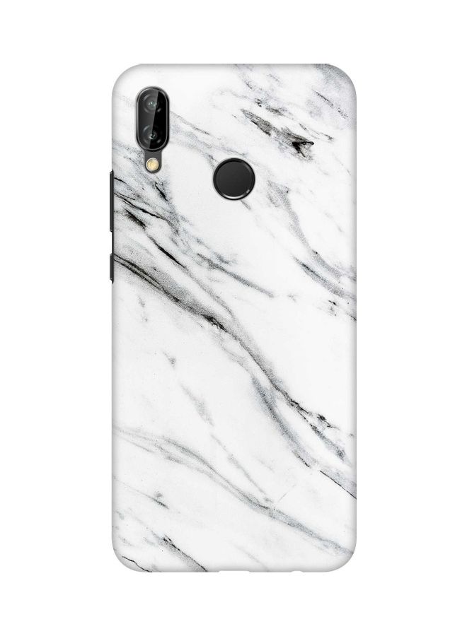 Stylizedd Snap Basic Series Matte Finish Case Cover For Huawei Nova 3e Marble Print Grey White - Image 1