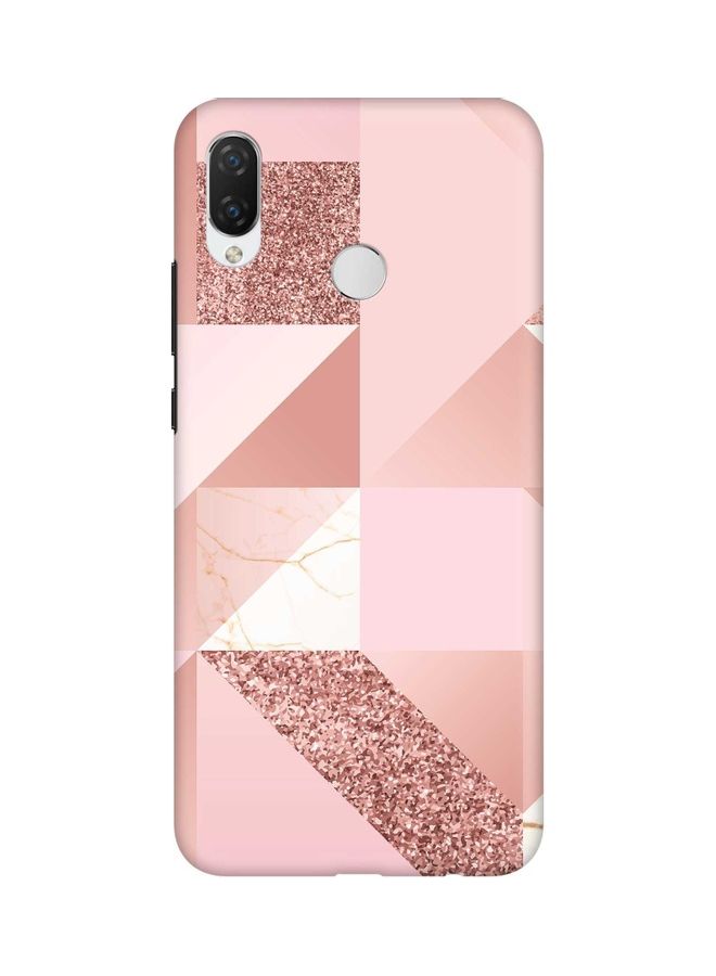 ستايلايزد غطاء حماية محكم بايسك بتصميم غير لامع لهاتف هواوي نوفا 3i نقش الرخام بأشكال هندسية باللون الوردي - Image 1