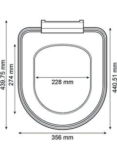 Uni flo Toilet Seat Lid Cover White  - Image 3