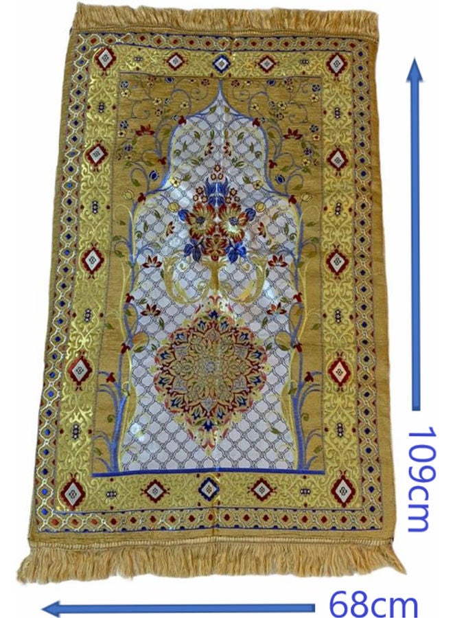 بساط صلاة مبطن أخضر/أصفر/أزرق/أحمر - Image 1
