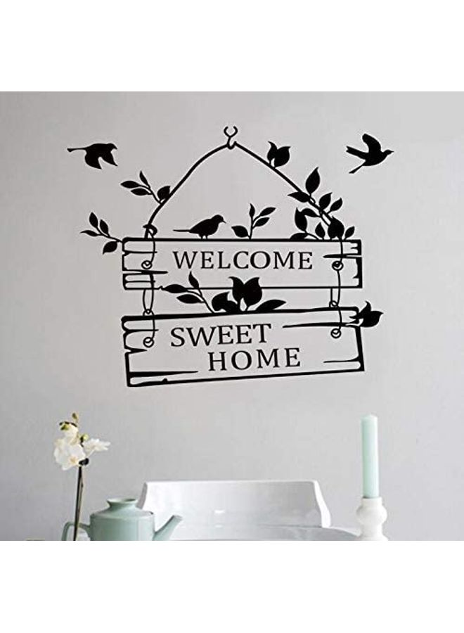 Welcome Sweet Home Themed Wall Sticker Black - Image 1
