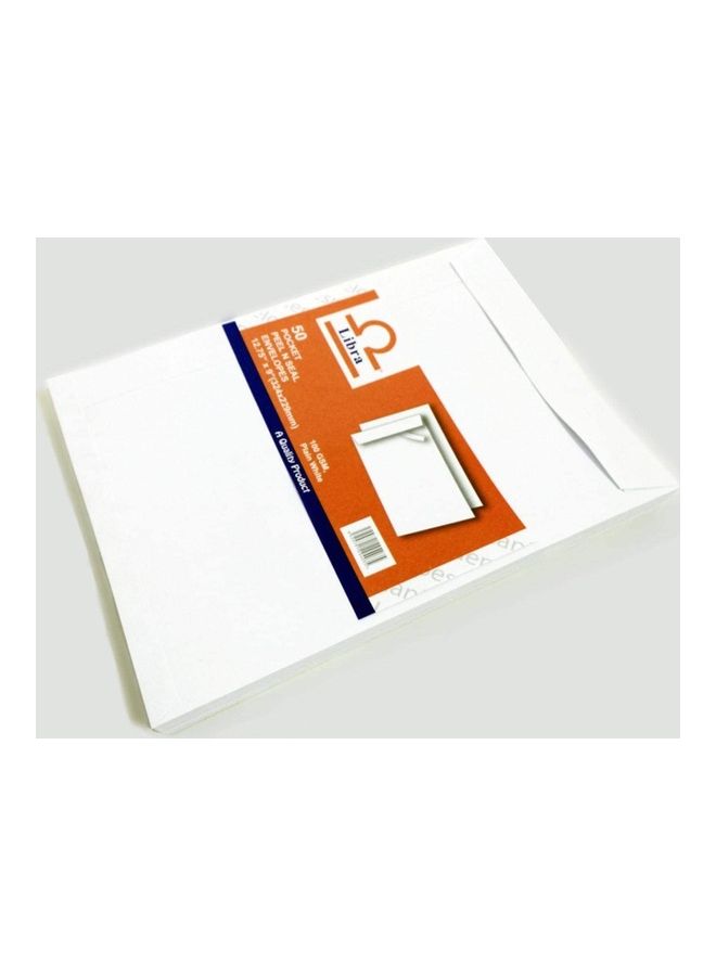 Libra 50-piece A4 Size Self Sealed Envelop 100gsm -Plain White - Image 2