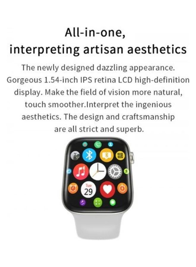 U78 Silicone Smart Watch With Oxygen Level-& Calls Supports The Arabic Language Compatible With Android And IOS White - Image 3