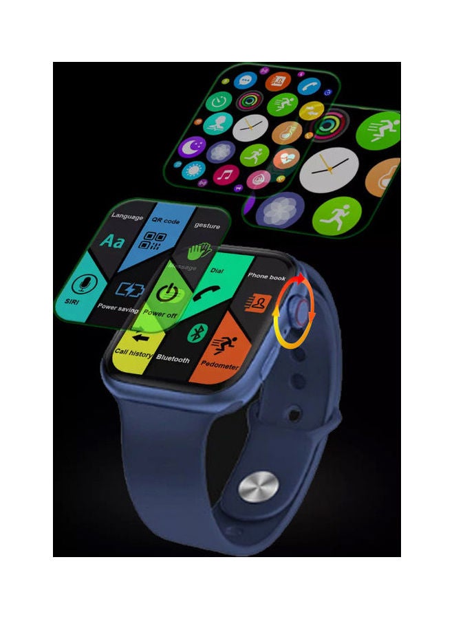 FK88 Silicone Smart Watch Series 6 – Full Touch Screen, Blue - Image 2