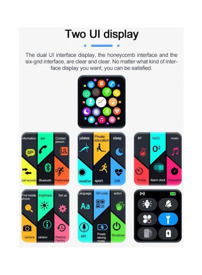 FK88 Silicone Smart Watch Series 6 – Full Touch Screen, Blue - Image 5