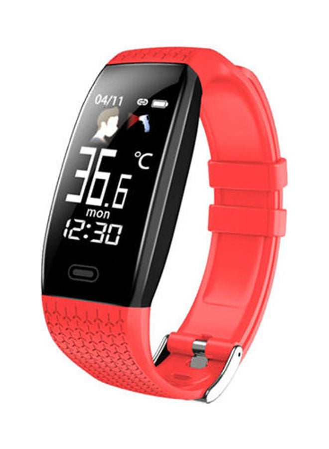 T5 Silicone Smart Bracelet With Body Temperature ECG Fitness Tracker Massages & Calls Compatible With Android And IOS Red - Image 1
