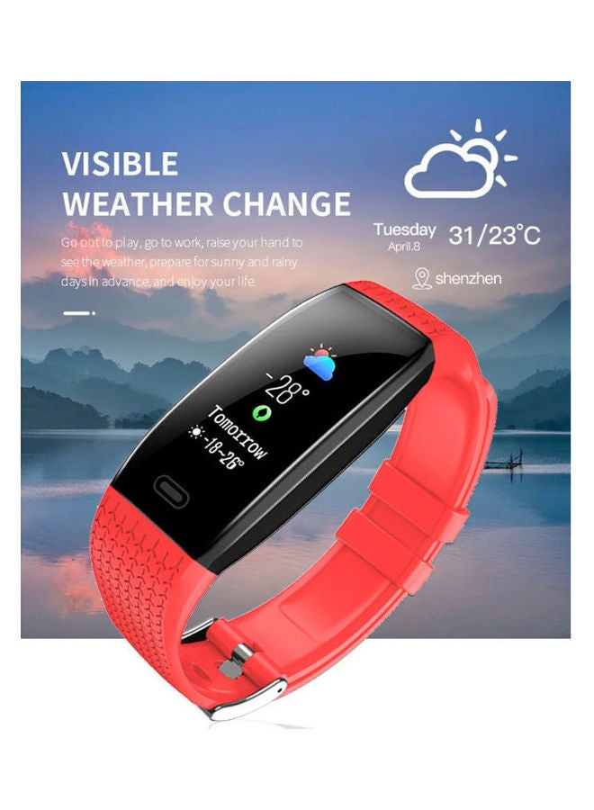 T5 Silicone Smart Bracelet With Body Temperature ECG Fitness Tracker Massages & Calls Compatible With Android And IOS Red - Image 3