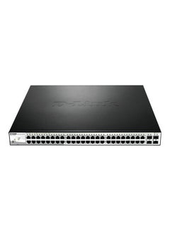 دي لينك محول جيجابايت ذكي PoE مُدار بـ 52 منفذ بما في ذلك 4 منافذ SFP و24 منفذ PoE طراز DGS-1210-52P أسود 