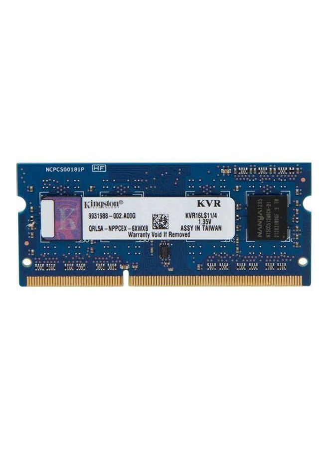 Kingston - 1X4Gb Pc3L-12800 Ddr3L-1600 1600Mhz Laptop Memory Ram Blue - Image 1