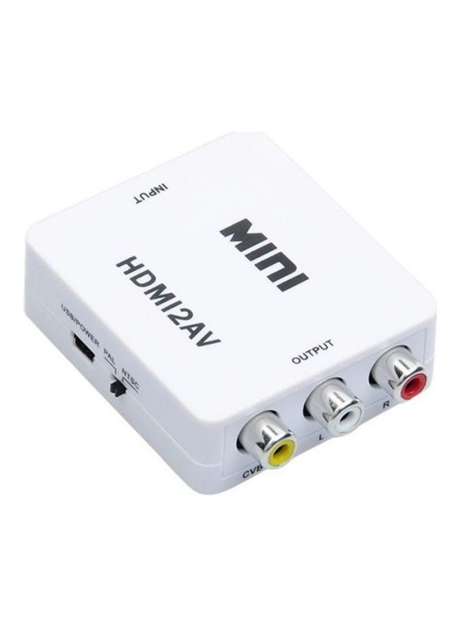 Hdmi To Av Switch Hd Converter Set-Top Box White - Image 2