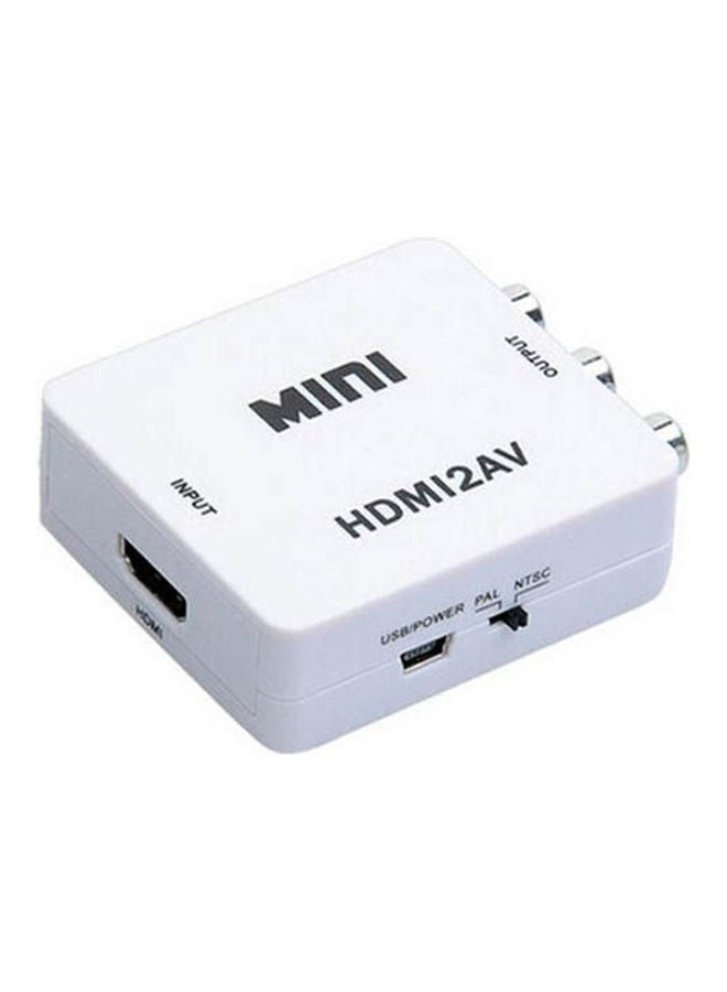 Hdmi To Av Switch Hd Converter Set-Top Box White - Image 1