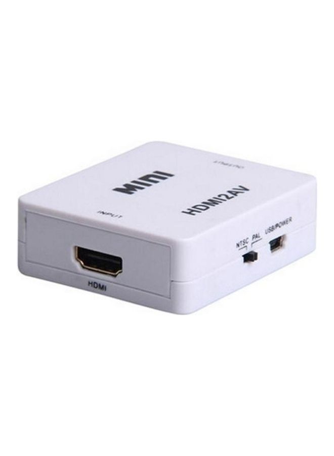 Hdmi To Av Switch Hd Converter Set-Top Box White - Image 3