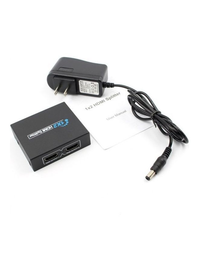 Hdmi Splitter Full Hd 1080P Video Hdcp Hdmi Switch Switcher 1X2 Split 1 In 2 Out Amplifier Display For Hdtv Dvd Ps3 Ps4 Black