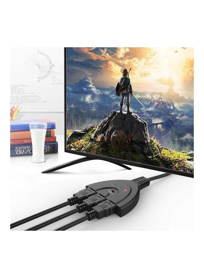 محول HDMI ومحول مقسم ذو 3 منافذ HDMI 3x1 مع كابل بدقة عالية الوضوح 1080P ومحول ثلاثي الأبعاد يدعم التلفزيون عالي الوضوح والبلو راي والدي في دي وجهاز بلايستيشن 4/ بلايستيشن 3 وإكس بوكس 360 وإكس بوكس ون/ ون S أسود - Image 3