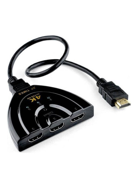 4K Hdmi Switch 3 Port Splitter Switcher Hub Box Support 4K 3D 1080P Hdtv Black