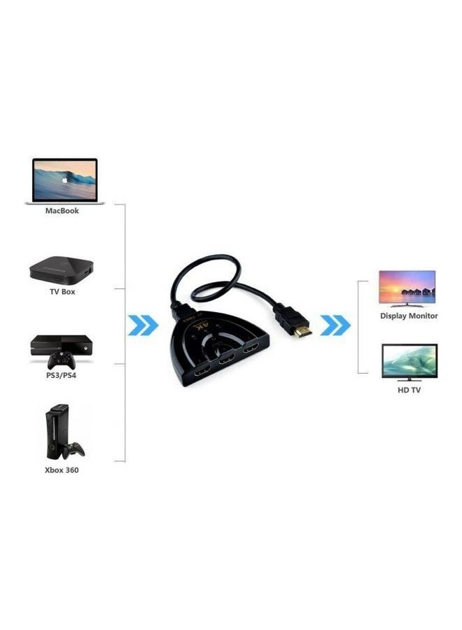 Generic - 4K Hdmi Switch 3 Port Splitter Switcher Hub Box Support 4K 3D 1080P Hdtv Black - Image 1